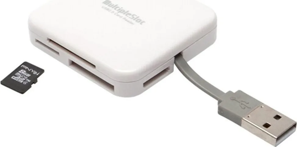 PNY AXP 724 Card Reader USB 2.0 για SD/microSD/MemoryStick/CompactFlash/xD Λευκό PNY AXP 724 Card Reader USB 2.0 για SD/microSD/MemoryStick/CompactFlash/xD Λευκό - Image 1