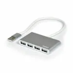 Port Designs Hub 4 Θυρών USB 2.0 με σύνδεση USB-A Ασημί 900120