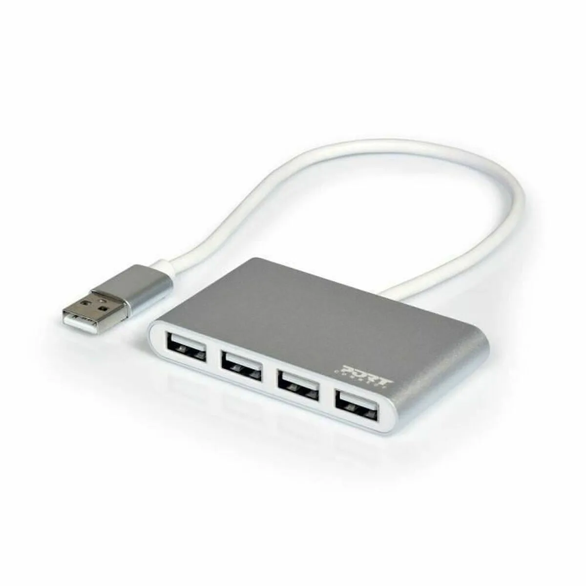 Port Designs Hub 4 Θυρών USB 2.0 με σύνδεση USB-A Ασημί 900120 Port Designs Hub 4 Θυρών USB 2.0 με σύνδεση USB-A Ασημί 900120 - Image 1