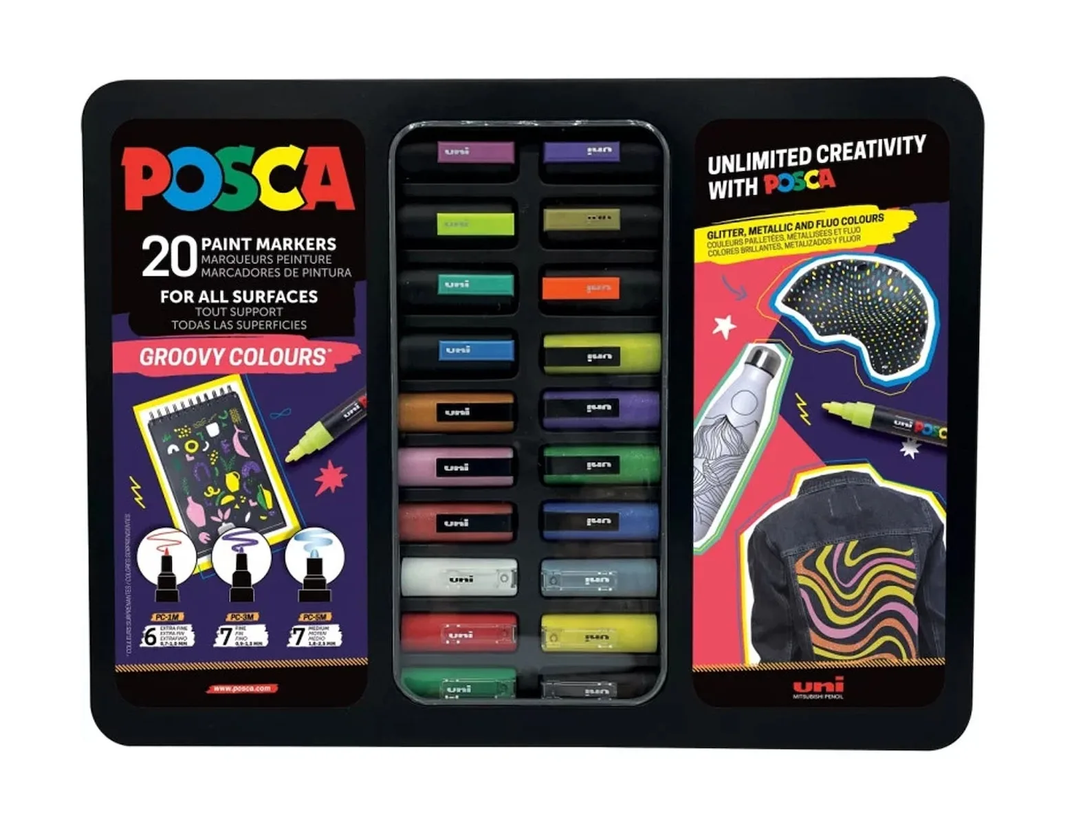 Posca Ανεξίτηλοι Μαρκαδόροι 3mm Σετ 20 χρώματα GROOVY01 Posca Ανεξίτηλοι Μαρκαδόροι 3mm Σετ 20 χρώματα GROOVY01 - Image 1