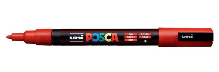 Posca Marker Uni Pc-3m Red Bk Posca Marker Uni Pc-3m Red Bk - Image 1
