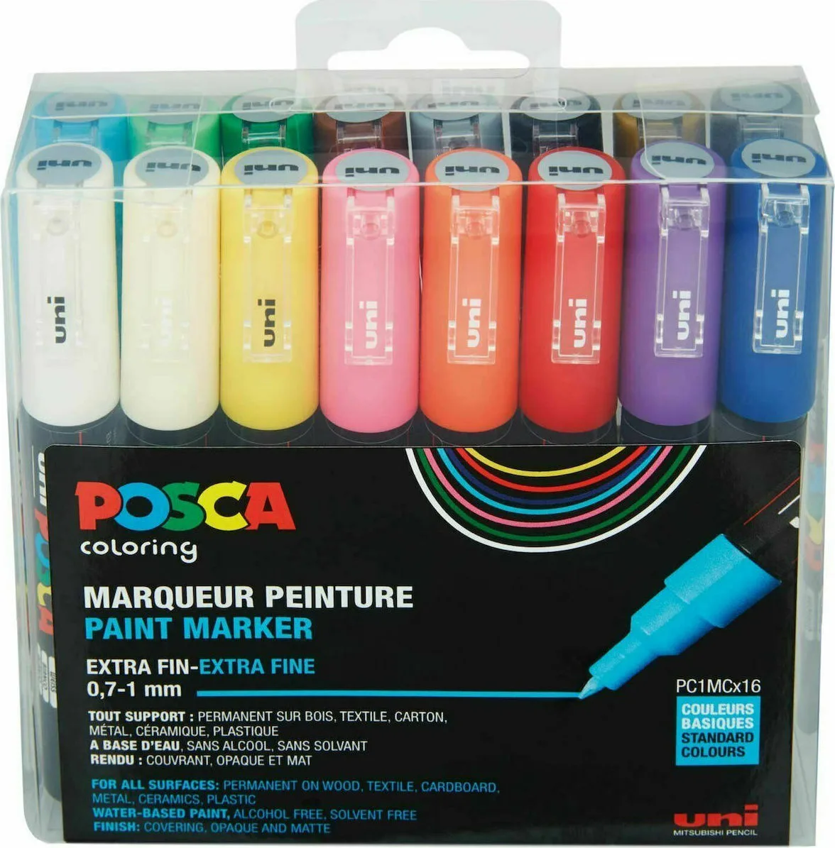 Posca PC-1MC Ανεξίτηλοι Μαρκαδόροι 1mm Σετ 16 χρώματα 401635 Posca PC-1MC Ανεξίτηλοι Μαρκαδόροι 1mm Σετ 16 χρώματα 401635 - Image 1