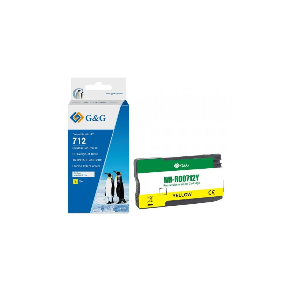 Premium G&g Hp 712 Yellow Cartridge 3ed69a Hp712 Premium G&g Hp 712 Yellow Cartridge 3ed69a Hp712 - Image 1