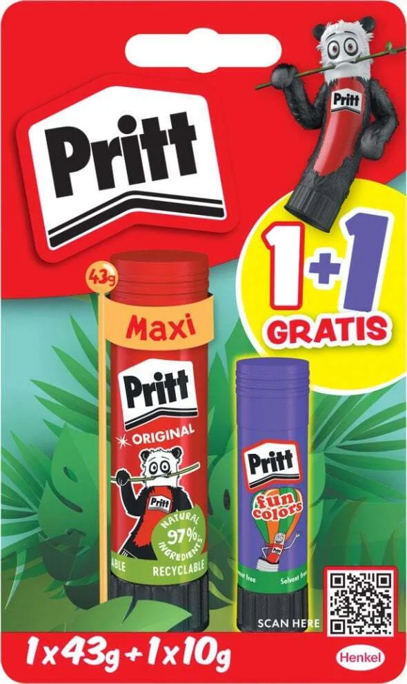 Pritt Glue Stick 2+1 43g Bts 2025 Wild Animals Retail Pritt Glue Stick 2+1 43g Bts 2025 Wild Animals Retail - Image 1