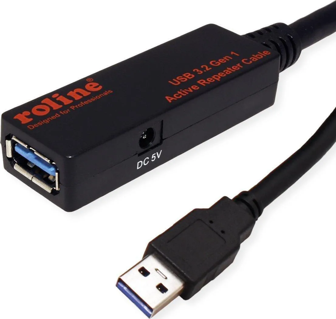 Roline USB 2.0 Cable USB-A male - USB-A female Μαύρο 10m 12.04.1070-5 Roline USB 2.0 Cable USB-A male - USB-A female Μαύρο 10m 12.04.1070-5 - Image 1