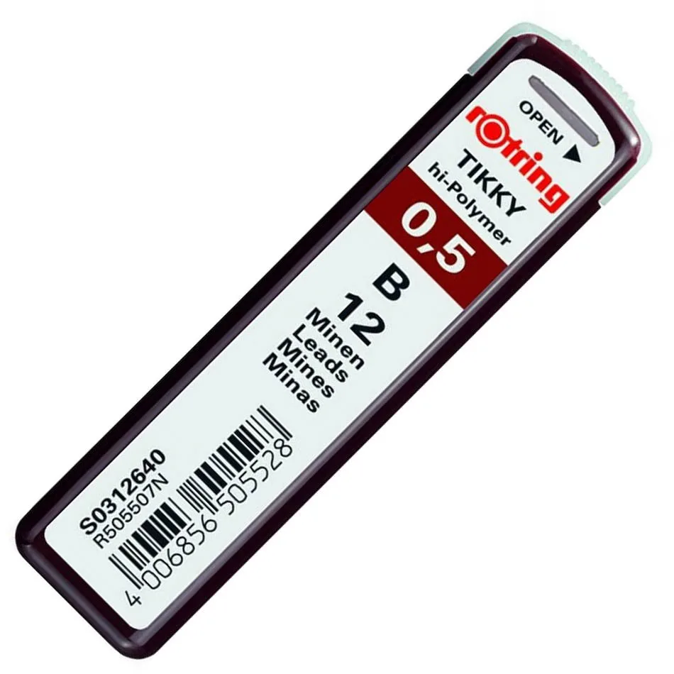 Rotring 12 Συσκευασίες x 12 Μύτες Μολυβιού Tikky Πάχους 0.5mm Τύπου B Rotring 12 Συσκευασίες x 12 Μύτες Μολυβιού Tikky Πάχους 0.5mm Τύπου B - Image 1
