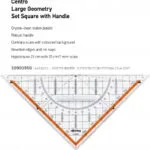 Rotring Centro Grip Geometry Γεωμετρικό Τρίγωνο Πλαστικό Διάφανο 23cm με Λαβή S0903950