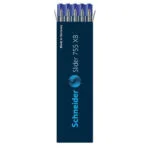 Schneider 755 10 Ανταλλακτικά Μελάνια για Στυλό Extra Broad Μπλε Ballpoint