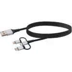 Schwaiger USB to Lightning / Type-C / micro USB Cable Μαύρο 1.5m (LKU100533)