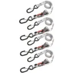 Set 4 Tension Straps Master Lock 3062eurdat Double S-hooks Ratchet Closure 4 X 1.80 M
