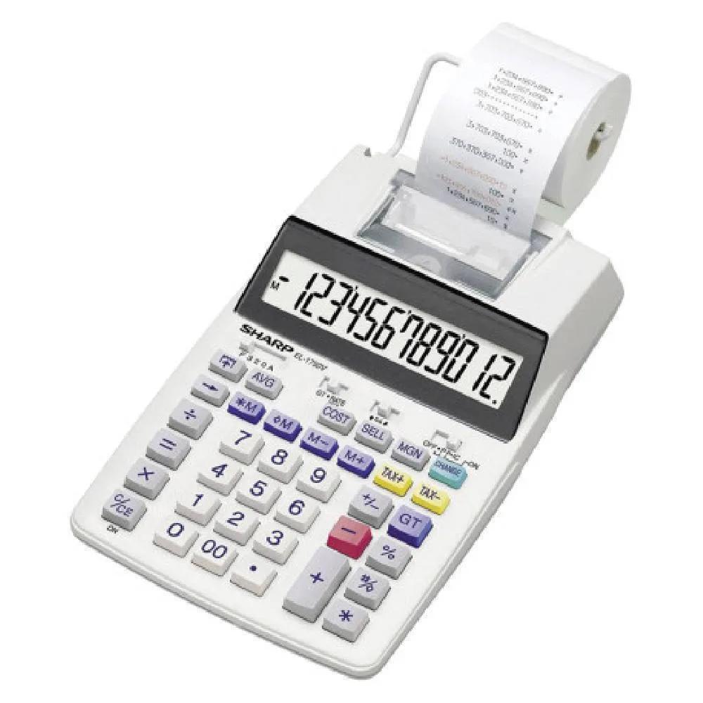Sharp EL-1750V Αριθμομηχανή Χαρτοταινίας 12 Ψηφίων σε Λευκό Χρώμα Sharp EL-1750V Αριθμομηχανή Χαρτοταινίας 12 Ψηφίων σε Λευκό Χρώμα - Image 1