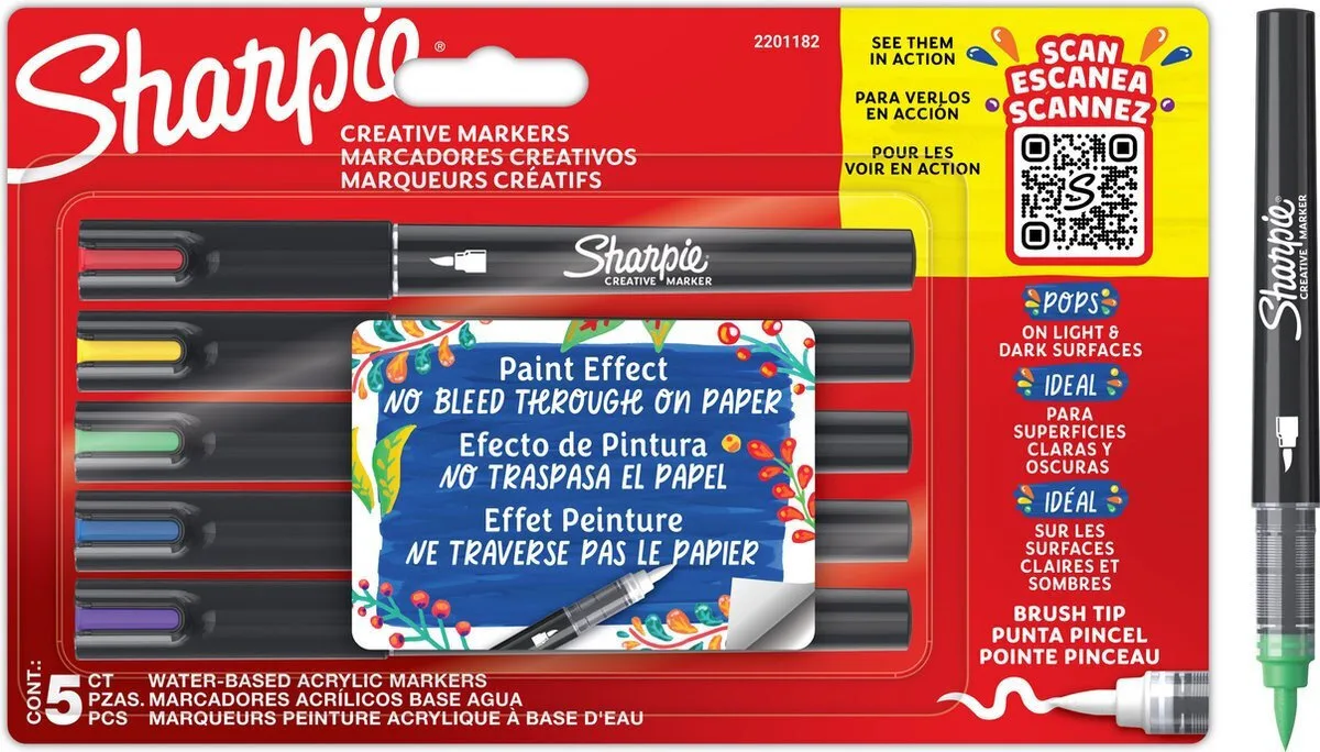 Sharpie Ακρυλικοί Μαρκαδόροι Acrylic Brush Markers Σετ 5τμχ 1704.9005 Sharpie Ακρυλικοί Μαρκαδόροι Acrylic Brush Markers Σετ 5τμχ 1704.9005 - Image 1