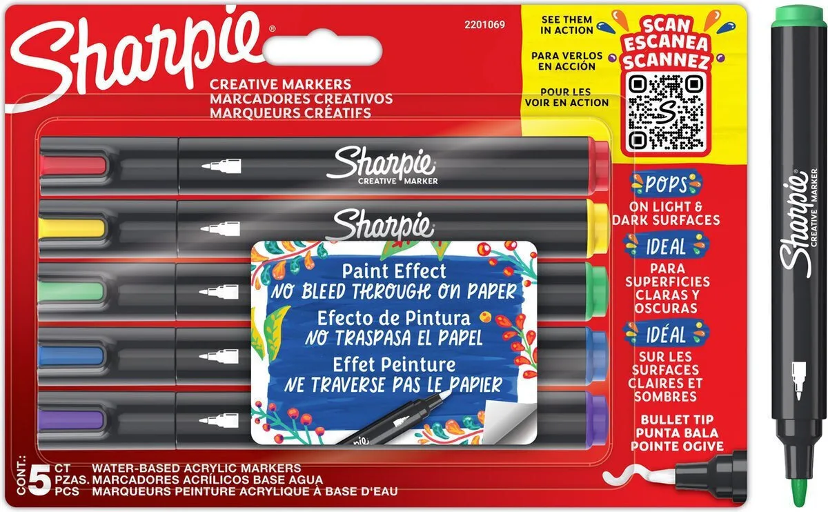 Sharpie Ακρυλικοί Μαρκαδόροι Μωβ Σετ 5 χρώματα 2201069 Sharpie Ακρυλικοί Μαρκαδόροι Μωβ Σετ 5 χρώματα 2201069 - Image 1