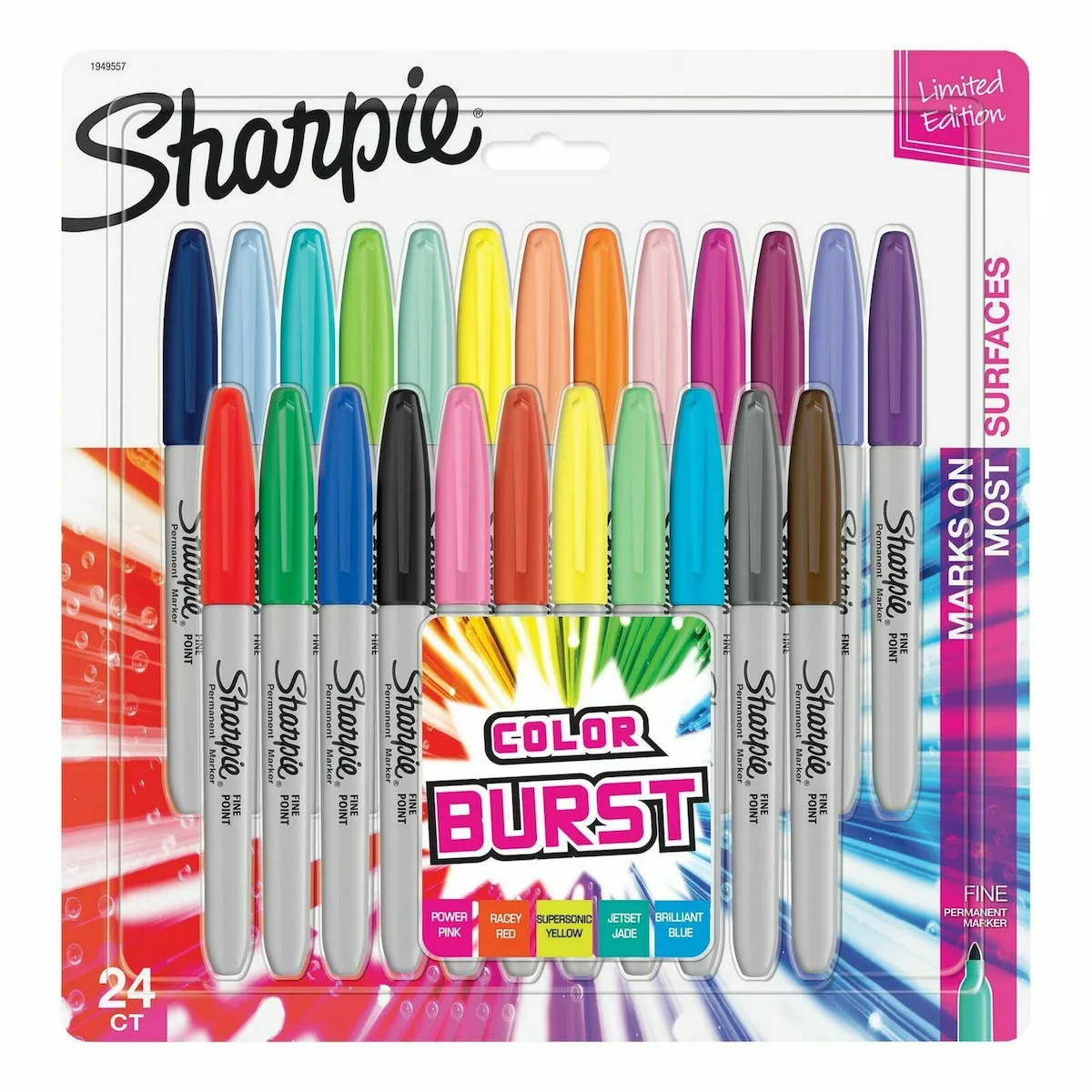 Sharpie Color Burst Ανεξίτηλοι Μαρκαδόροι 1mm Σετ 24 χρώματα 1956292 Sharpie Color Burst Ανεξίτηλοι Μαρκαδόροι 1mm Σετ 24 χρώματα 1956292 - Image 1