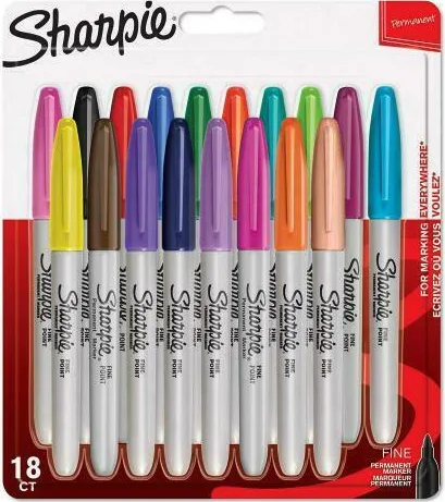 Sharpie Permanent Ανεξίτηλοι Μαρκαδόροι Assorted Colours Σετ 18 χρώματα 1996112 Sharpie Permanent Ανεξίτηλοι Μαρκαδόροι Assorted Colours Σετ 18 χρώματα 1996112 - Image 1