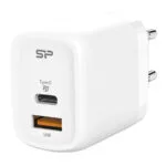 Silicon Power Φορτιστής Χωρίς Καλώδιο με Θύρα USB-A και Θύρα USB-C 30W Power Delivery / Quick Charge 3.0 Λευκός (QM25)