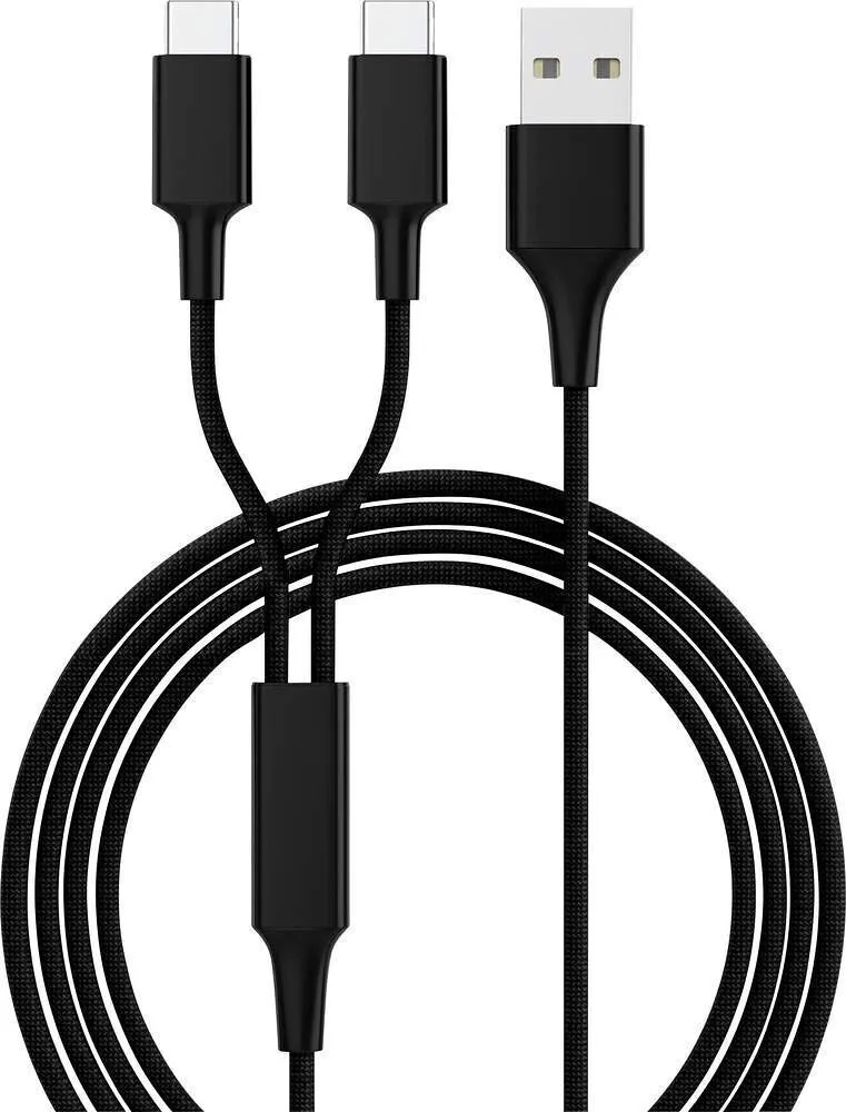 Smrter Hydra DUO Regular USB to Type-C Cable 2.4A Μαύρο 1.2m Smrter Hydra DUO Regular USB to Type-C Cable 2.4A Μαύρο 1.2m - Image 1