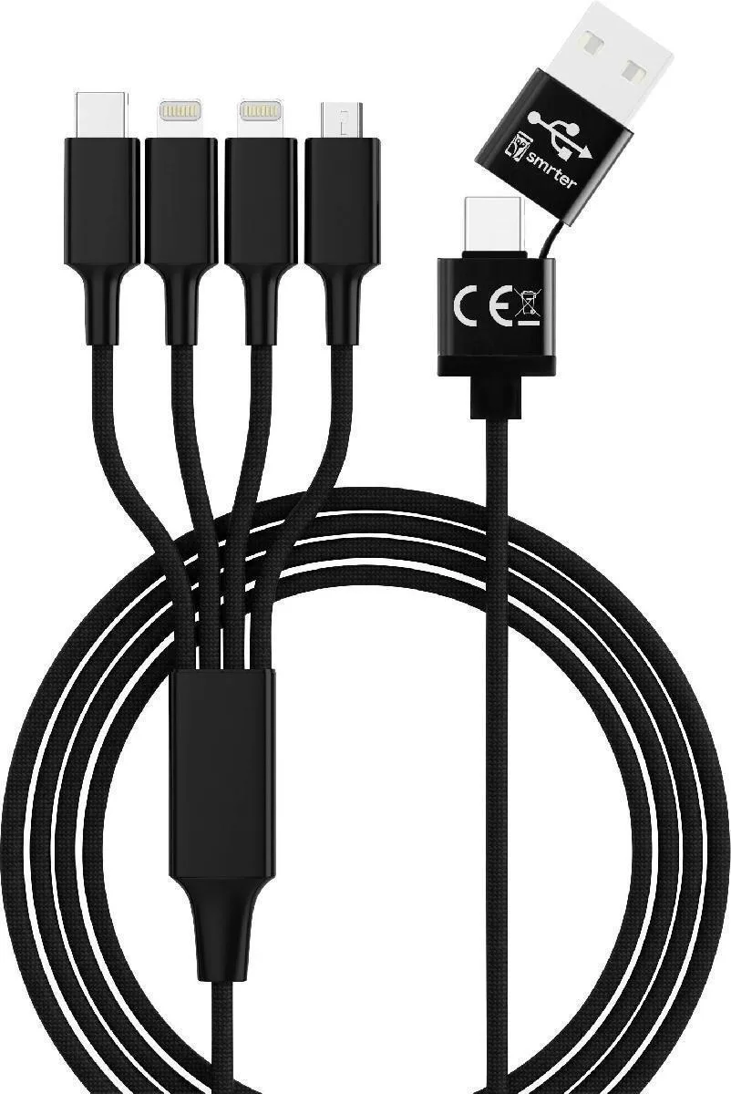 Smrter Hydra Elite 6-in-1 Braided USB to Cable Μαύρο (6-in-1) Smrter Hydra Elite 6-in-1 Braided USB to Cable Μαύρο (6-in-1) - Image 1