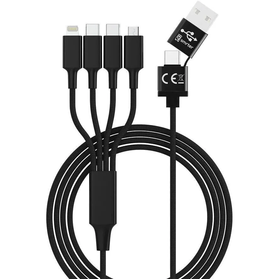 Smrter Hydra Elite 6in1 USB to Lightning / Type-C / micro USB Cable Μαύρο Smrter Hydra Elite 6in1 USB to Lightning / Type-C / micro USB Cable Μαύρο - Image 1
