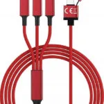 Smrter Hydra Ultra 5in1 Regular USB to Lightning / Type-C / micro USB Cable Κόκκινο 1m