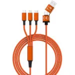 Smrter Hydra ULTRA Regular USB to Lightning / Type-C / micro USB Cable Πορτοκαλί 1.2m