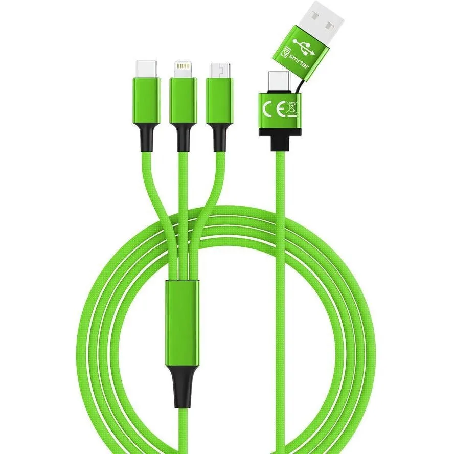 Smrter Hydra ULTRA Regular USB to Lightning / Type-C / micro USB Cable Πράσινο 1.2m Smrter Hydra ULTRA Regular USB to Lightning / Type-C / micro USB Cable Πράσινο 1.2m - Image 1