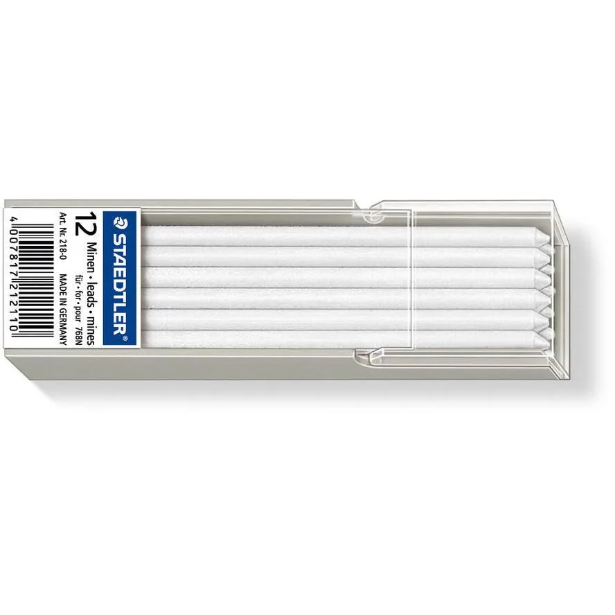 Staedtler 12 Συσκευασίες x 12 Μύτες Μολυβιού Mine Lumocolor Λευκές Πάχους 3.15mm Staedtler 12 Συσκευασίες x 12 Μύτες Μολυβιού Mine Lumocolor Λευκές Πάχους 3.15mm - Image 1