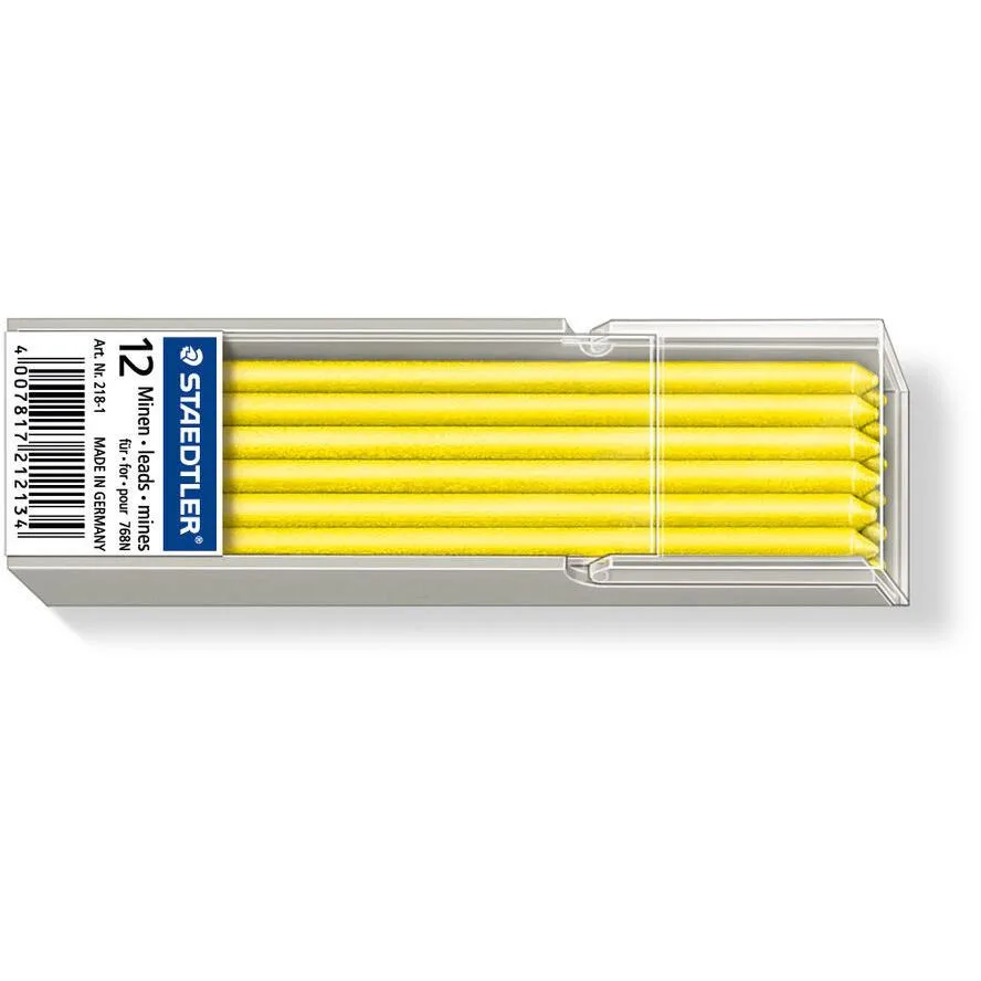 Staedtler 12 Συσκευασίες x 12 Μύτες Μολυβιού Mine Lumocolor Πάχους 3.15mm Κίτρινο Staedtler 12 Συσκευασίες x 12 Μύτες Μολυβιού Mine Lumocolor Πάχους 3.15mm Κίτρινο - Image 1