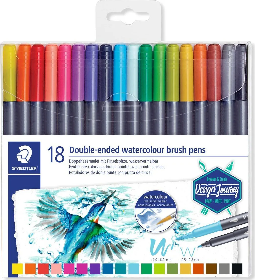 Staedtler 3001 Μαρκαδόροι Ζωγραφικής με Διπλή Μύτη Σετ 18 χρώματα 3001TB18 Staedtler 3001 Μαρκαδόροι Ζωγραφικής με Διπλή Μύτη Σετ 18 χρώματα 3001TB18 - Image 1