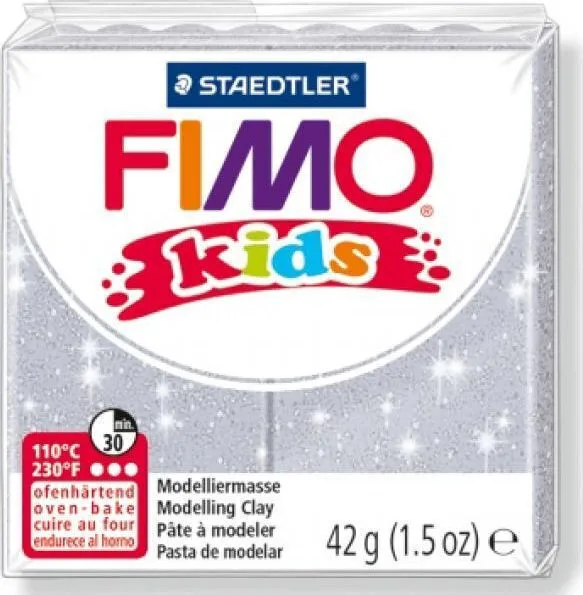 Staedtler Παιδικός Πολυμερικός Πηλός Γκρι 42gr Mass Kids - Glitter Silver 8030-812 Staedtler Παιδικός Πολυμερικός Πηλός Γκρι 42gr Mass Kids - Glitter Silver 8030-812 - Image 1