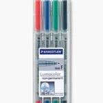 Staedtler Color Μαρκαδόροι Πίνακα F Lumocolor Σετ 4 χρώματα ST-S-316-WP4-04549
