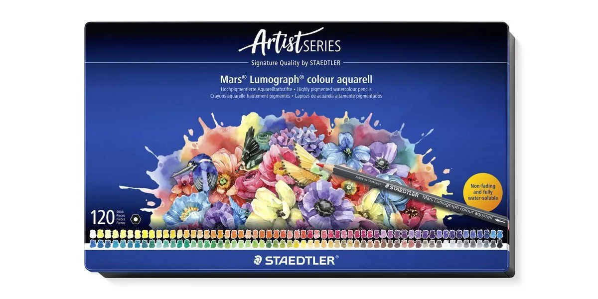 Staedtler Farbstift Aqua Mars 120st 100% Pefc Σετ 120 Υδατοδιαλυτά Μολύβια Χρωμάτων Staedtler Mars Lumograph Aquarell Staedtler Farbstift Aqua Mars 120st 100% Pefc Σετ 120 Υδατοδιαλυτά Μολύβια Χρωμάτων Staedtler Mars Lumograph Aquarell - Image 1