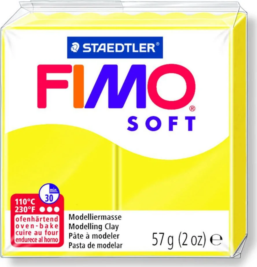 Staedtler Fimo Soft Πολυμερικός Πηλός Κίτρινος 57gr 8020-10 Staedtler Fimo Soft Πολυμερικός Πηλός Κίτρινος 57gr 8020-10 - Image 1