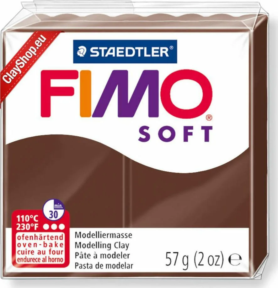 Staedtler Fimo Soft Πολυμερικός Πηλός Καφέ 57gr 8020-75 Staedtler Fimo Soft Πολυμερικός Πηλός Καφέ 57gr 8020-75 - Image 1