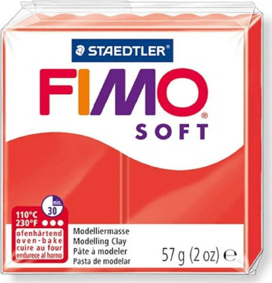 Staedtler Fimo Soft Πολυμερικός Πηλός Κόκκινος 57gr 8020-24 Staedtler Fimo Soft Πολυμερικός Πηλός Κόκκινος 57gr 8020-24 - Image 1