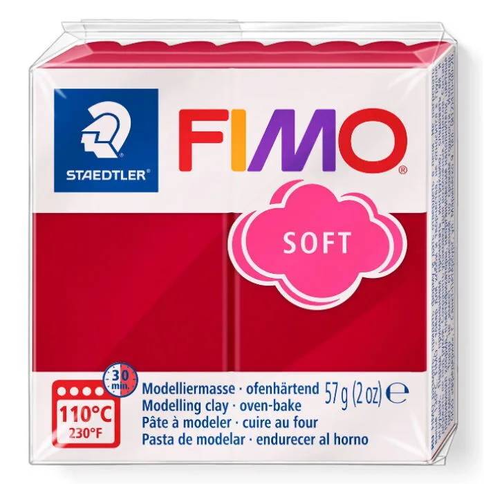 Staedtler Fimo Soft Πολυμερικός Πηλός Κόκκινος 57gr 8020-26 Staedtler Fimo Soft Πολυμερικός Πηλός Κόκκινος 57gr 8020-26 - Image 1