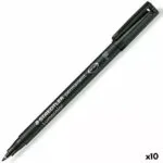 Staedtler Lumocolor Ανεξίτηλοι Μαρκαδόροι Black 0.6mm Σετ 10τμχ 318-9