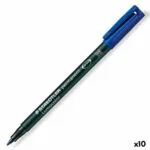 Staedtler Lumocolor Ανεξίτηλοι Μαρκαδόροι Blue 1mm Σετ 10τμχ 317-3