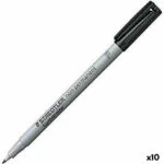 Staedtler Lumocolor Μαρκαδόροι Μαύρο Σετ 10τμχ