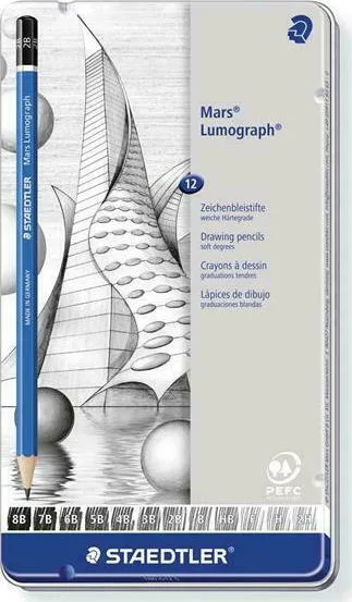 Staedtler Mars Lumograph Σετ 12 Μολύβια Μπλε Staedtler Mars Lumograph Σετ 12 Μολύβια Μπλε - Image 1
