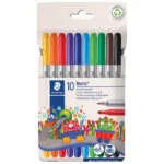 Staedtler Noris Club Fiber Μαρκαδόροι Υπογράμμισης Μαύροι Σετ 10τμχ