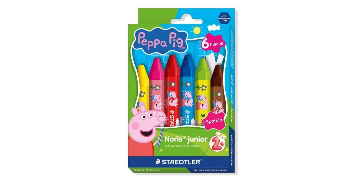Staedtler Noris Junior 224 Κηρομπογιές Wachsmalkreide Peppa 6τεμ Θήκη Staedtler Noris Junior 224 Κηρομπογιές Wachsmalkreide Peppa 6τεμ Θήκη - Image 1