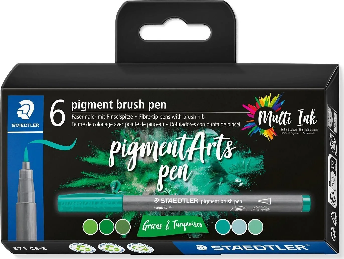 Staedtler Pigment Μαρκαδόροι Σχεδίου Greens&turquoises Σετ 6 χρώματα Staedtler Pigment Μαρκαδόροι Σχεδίου Greens&turquoises Σετ 6 χρώματα - Image 1