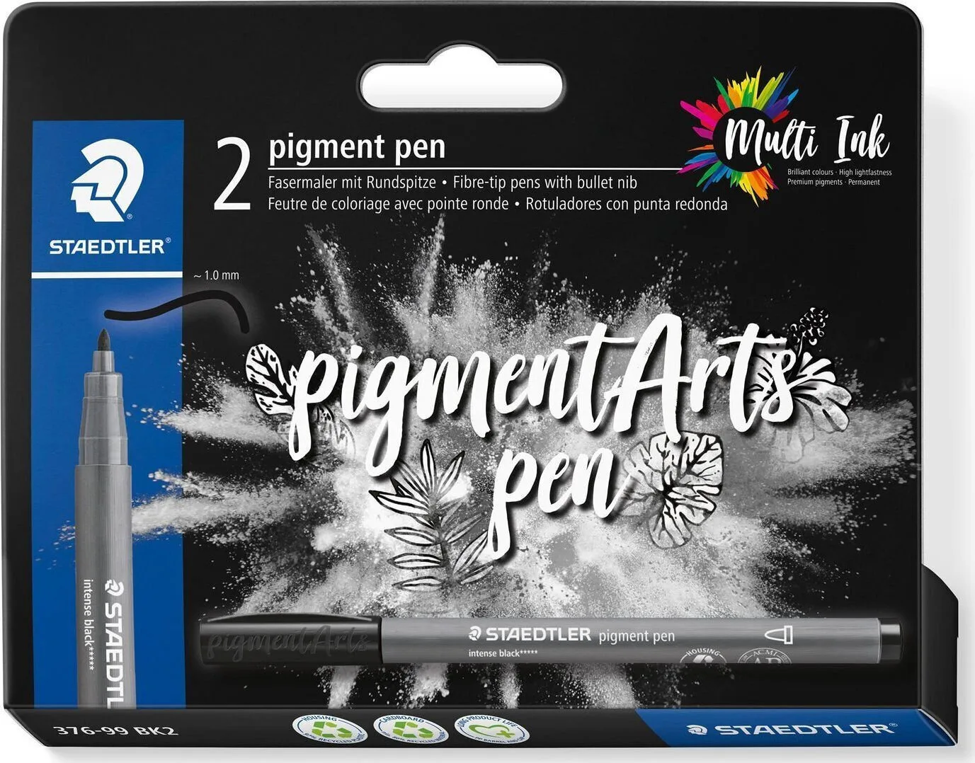 Staedtler Pigment Μαρκαδόροι schwarz 1mm Σετ 2 χρώματα 376-99 Staedtler Pigment Μαρκαδόροι schwarz 1mm Σετ 2 χρώματα 376-99 - Image 1