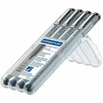 Staedtler Pigment Liner Μαρκαδόροι Σχεδίου Μαύροι 0.7mm Σετ 4τμχ