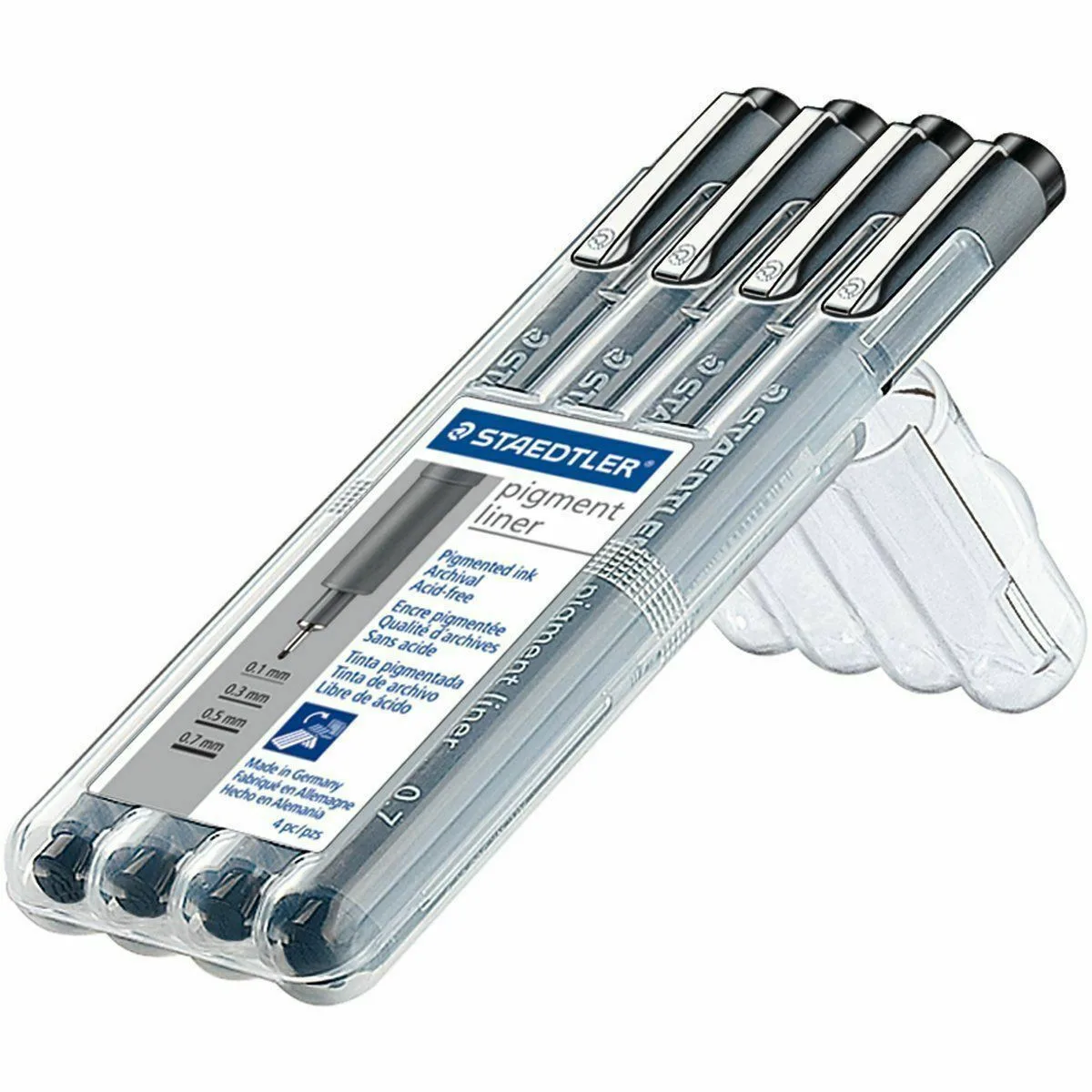 Staedtler Pigment Liner Μαρκαδόροι Σχεδίου Μαύροι 0.7mm Σετ 4τμχ Staedtler Pigment Liner Μαρκαδόροι Σχεδίου Μαύροι 0.7mm Σετ 4τμχ - Image 1