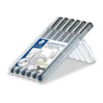 Staedtler Pigment Liner Μαρκαδόροι Σχεδίου Πολύχρωμο Σετ 6τμχ