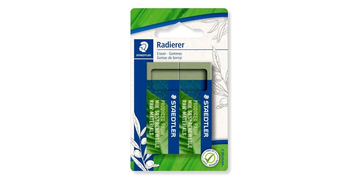Staedtler Radierer 526 80 Renew Mat 56% Bk2 Γόμα 2 Τεμάχια Staedtler Radierer 526 80 Renew Mat 56% Bk2 Γόμα 2 Τεμάχια - Image 1