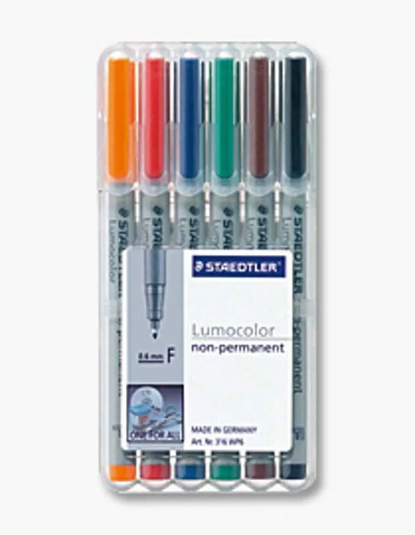 Staedtler Staedtler Folienstift Lumocolor F Nonperm 6st Staedtler Staedtler Folienstift Lumocolor F Nonperm 6st - Image 1
