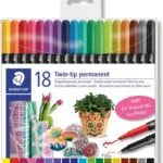Staedtler Twin Tip Ανεξίτηλοι Μαρκαδόροι 2mm Σετ 18 χρώματα